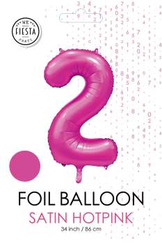 XXL Folienballon Zahl 2 Satin Pink